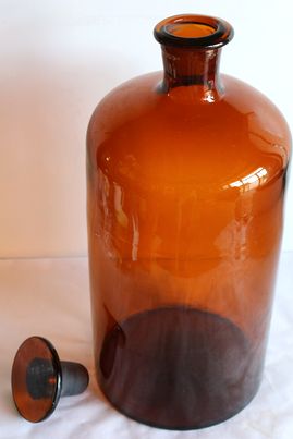 特大蓋つき飴色茶瓶　A360-4