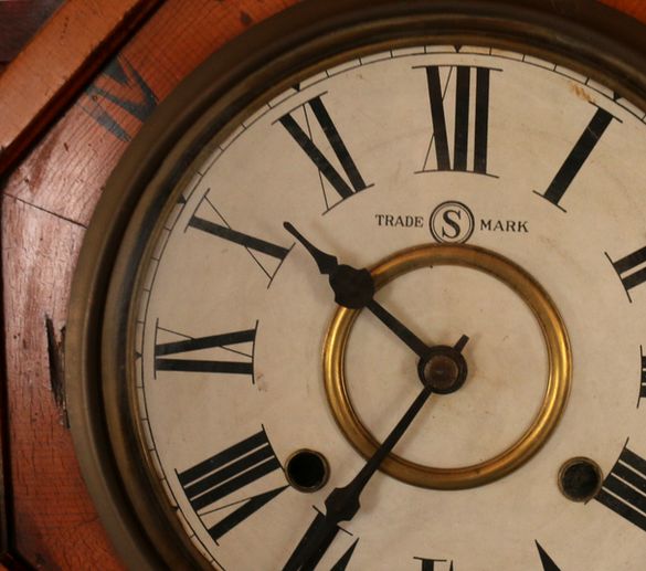 ゼンマイ式柱時計 鉤型 文字盤右 A50 - 骨董、古民具、古書の“芳栄堂”