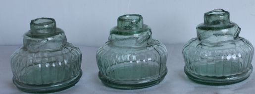 豆ランプガラス壺３個　A313-6