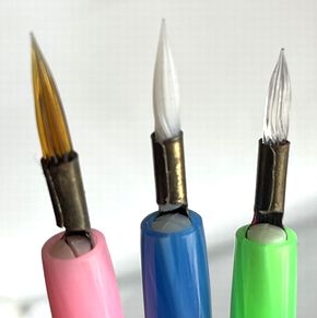 ペン軸付き自在ペン ガラスペン替先3本セット B357-10